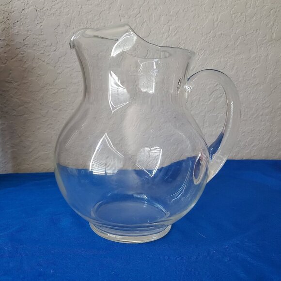 Libbey Crisa Acapulco pitcher hand-blown clear optic - Picture 1 of 7